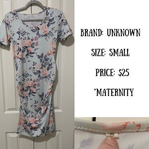 Blue flowered maternity dress